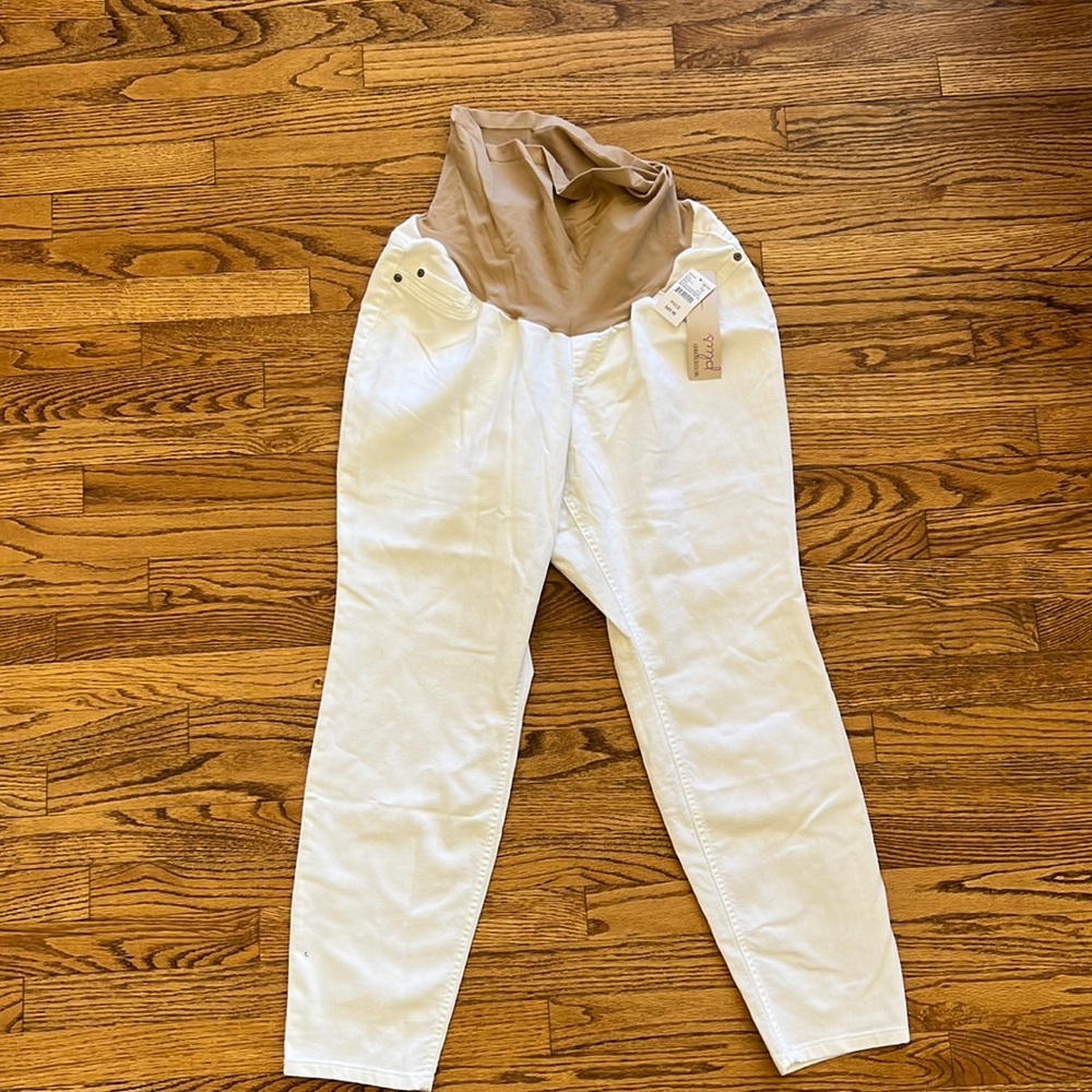 NWT Motherhood plus maternity pants - denim blend, straight leg